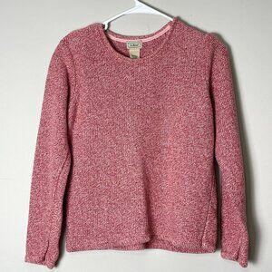 LL Bean Women's Pink Fleece Sweater XS REG Knit Pullover Barbie Grandma Cozycore